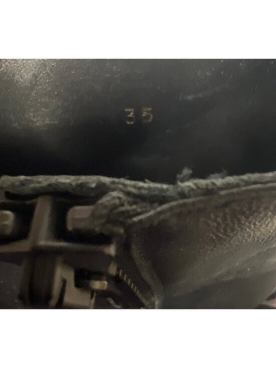 FRAME Le Maddox Leather Ankle Boots Women's Size EU 35 US 5 Black Square Toe - Picture 10 of 10